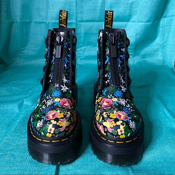 Dr. Martens Sinclair Floral Mashup Platform Boots - Picture 2 of 4